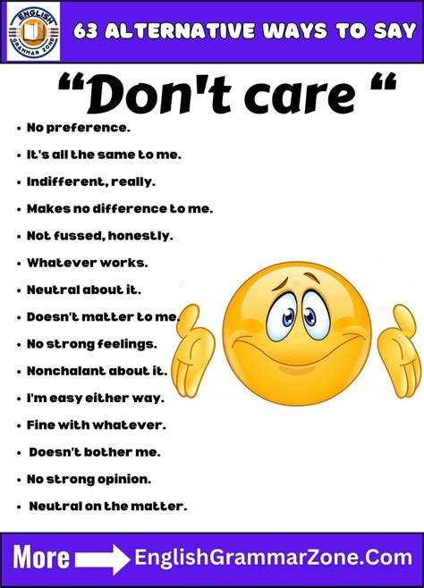 63 Alternative Ways To Say Don't Care