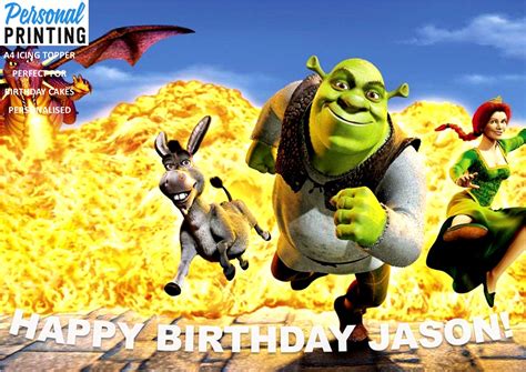 Buy PP - Shrek Main Charachters Fire or Text Personalised Name Age ...