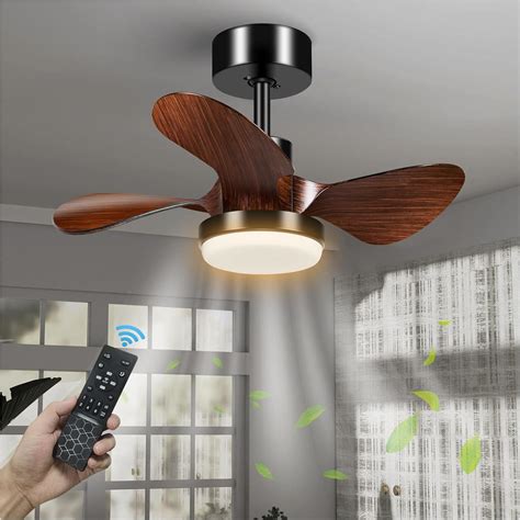 Amazon.com: 25'' Small Room Ceiling Fan with Light, 3-Blade Modern Low ...