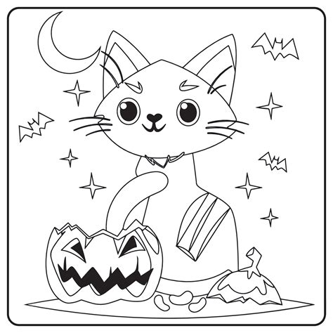 Halloween Cat Coloring Page - Jace Printable