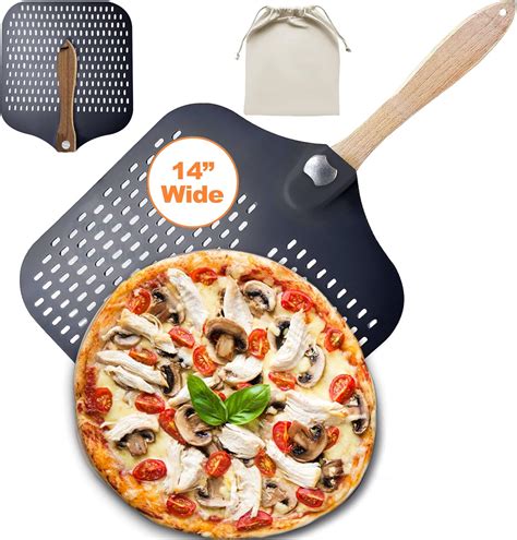 Amazon.com: 14" Perforated Pizza Peel,14" Wx 16" L, Extra Large Metal ...