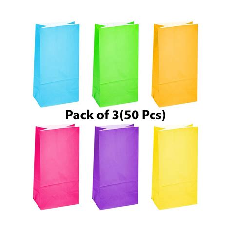 Bright Neon Paper Treat Bags 10 inches tall by 5 inches wide, Parties ...