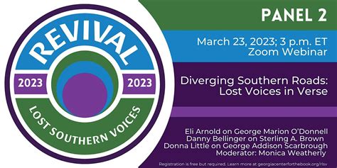 Panel 2: Diverging Southern Roads: Lost Voices in Verse, March 23 2023 ...