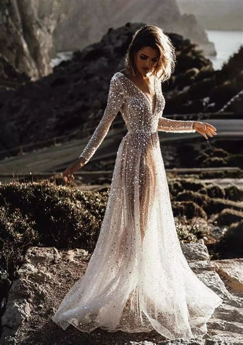 silver wedding dresses