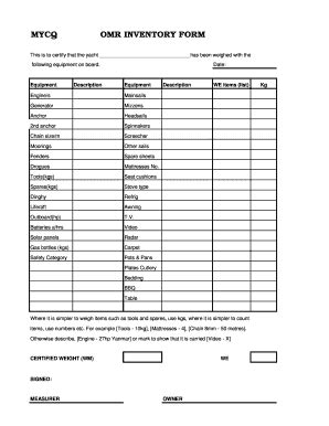 Fillable Online mycq org BMYCQb OMR INVENTORY FORM - mycq org Fax Email ...