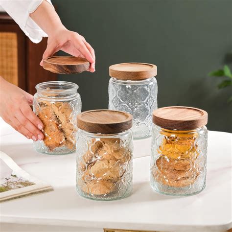 Buy Nestasia Glass Containers for Kitchen Storage (Set of 4-700ml Each ...