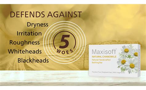 Maxisoft Natural Chamomile Bathing bar 75 gm|With Chamomile Oil, Aloe ...