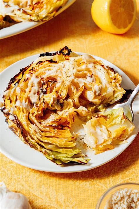 Roasted Cabbage Steaks Recipe (With Lemon Tahini Dressing) | Live Eat Learn