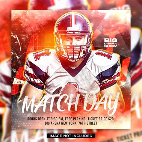 Match day football event announcement | Premium PSD