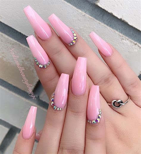 pink acrylic nails designs