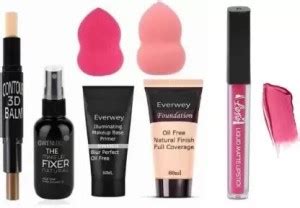 Everwey MAKEUP 3D BALM STICK & Matte pink lipstick Makeup combo kit ...