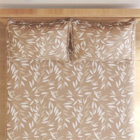 Buy Corsica Elegant Leafy Microfibre Printed 3Pcs Queen Bedsheet Set ...