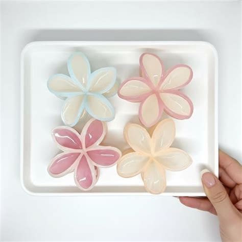 Vanizi Korean Flower Hair Claw Clip Combo 2 Pc Big Size | Strong Grip ...