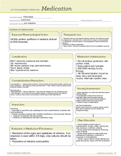 Losartan - ATI medication template - ACTIVE LEARNING TEMPLATES ...