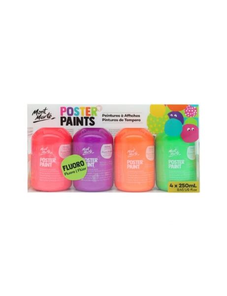 htconline.in| Mont Marte Poster Paints 250ml Set Of 4 - Fluoro ...