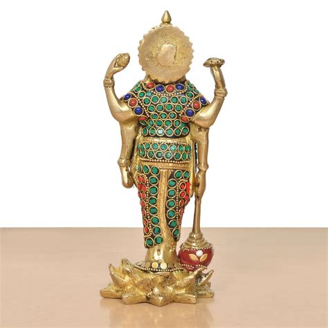 Brass Lord Vishnu Standing Idol (Height 8 Inch) – AONA INDIA