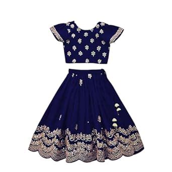 Buy ZillyMilly Girls Taffeta Silk Embroidered Readymade Lehenga Choli ...