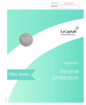 Fillable Online Income protection - La Capitale Fax Email Print - pdfFiller