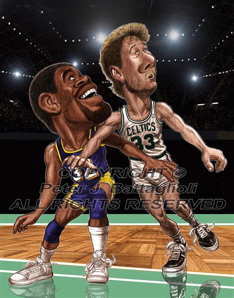 Larry Bird Magic Johnson Art Print 2 Caricature Limited Edition - Etsy