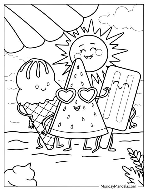 61 Summer Coloring Pages (Free PDF Printables)