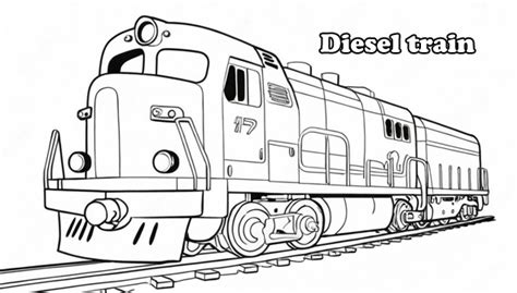 Diesel Train 002 - Free printable coloring page for kids - nightfame.com
