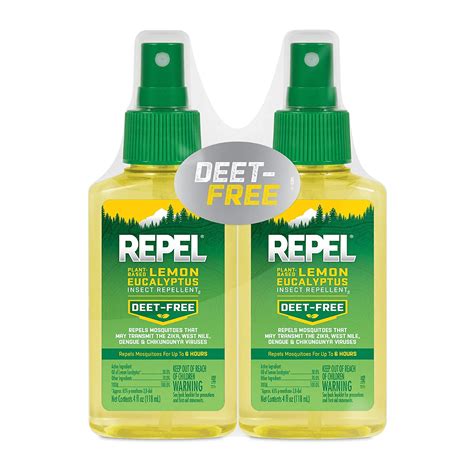 Repel Plant Based Lemon Eucalyptus Insect Repellent Spray, 2 Pack, 4 ...