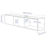 BESTÅ TV bench with doors, black-brown/Selsviken high-gloss/black ...