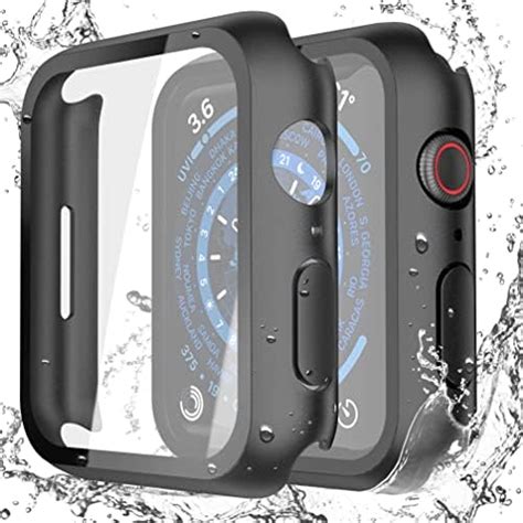 Misxi [2 Pack] Waterproof Black Hard Case with Tempered Glass ...