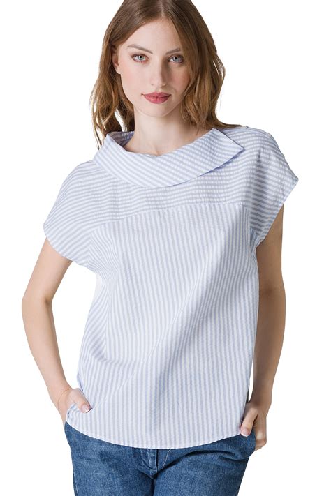 BLUSA IN COTONE RIGATO SEERSUCKER - And Camicie