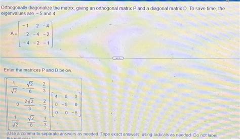 Image result for Orthogonal Transformation Matrix Diagonalization