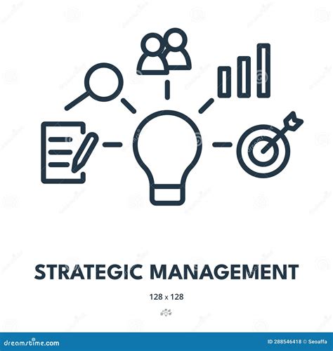 Strategic Management Icon. Business, Leadership, Teamwork. Editable Stroke. Vector Icon Stock ...