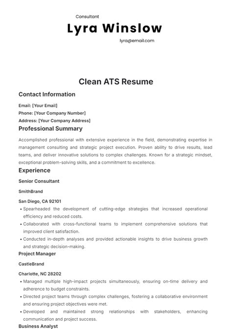 Executive Resume Template Ats Friendly Free Download Resume Exampleats ...