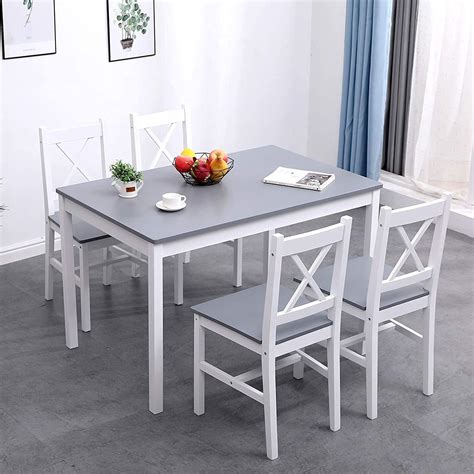 Amazon.com - SogesPower 4-Person Dining Table Set 5 Pieces, Wood ...