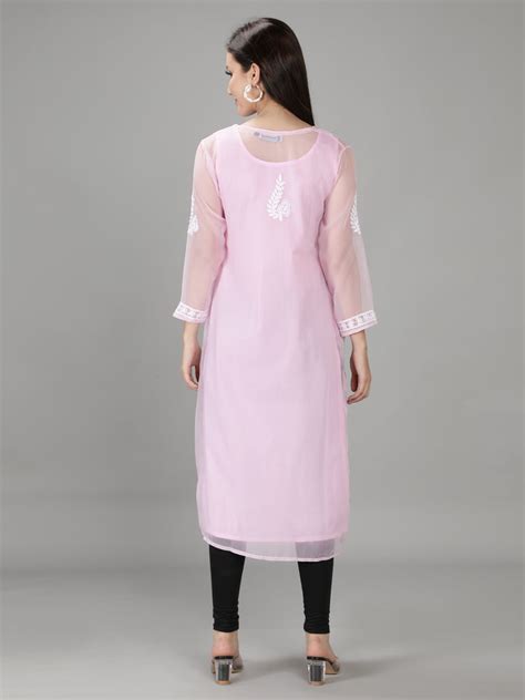 Seva Chikan Hand Embroidered Georgette Lucknowi Chikankari Kurta With