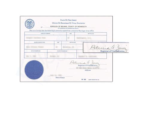 Nj Marriage Certificate
