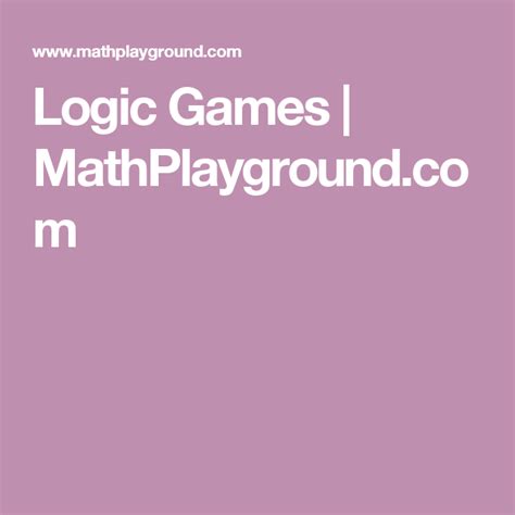 Image result for Mathplayground.com Logic