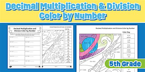 Decimal Multiplication and Division Color by Number