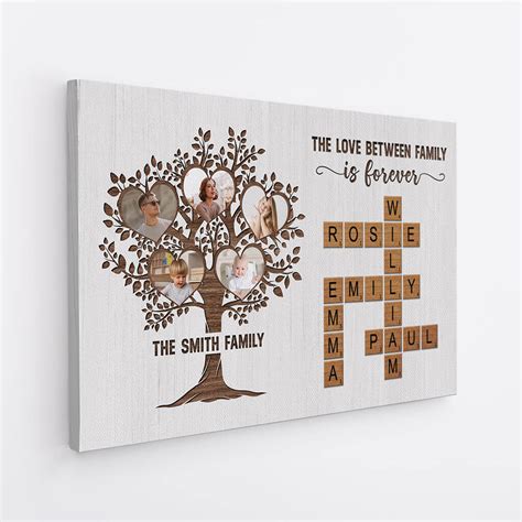 Personalised The Love Between Family Crossword Canvas - Custom Chic UK