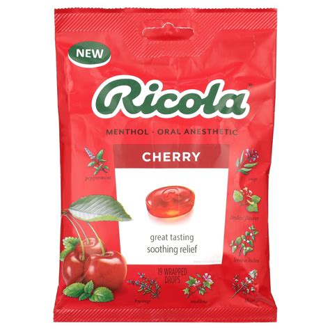 Ricola Cough Drops, Throat Care Cherry Flavor, 19 Count - Walmart.com