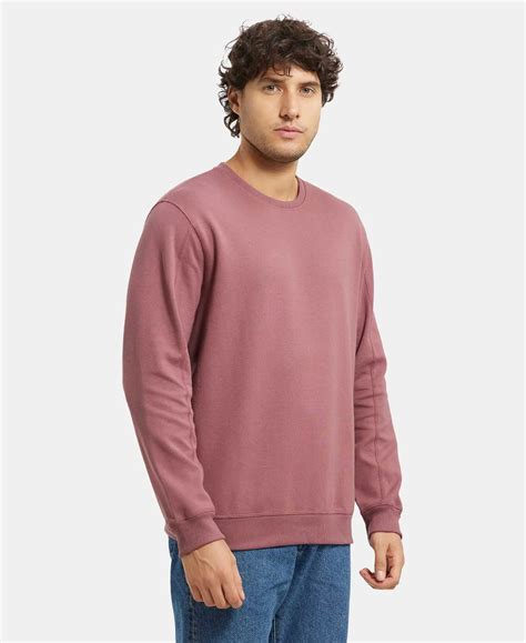 Buy Super Combed Cotton Rich Pique Sweatshirt with Ribbed Cuffs - Wild ...