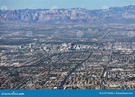 Downtown Las Vegas with Mountains Editorial Photo - Image of view ...