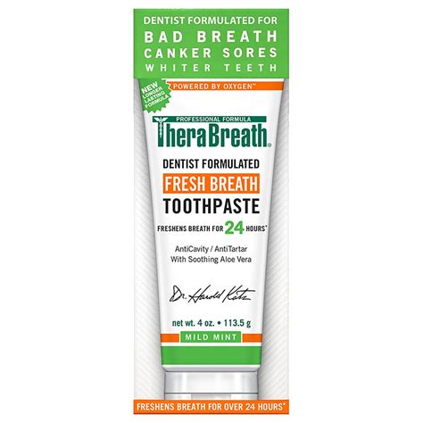 TheraBreath Fresh Breath Toothpaste Mild Mint | Walgreens