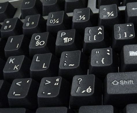 French Qwerty Canadian Keyboard Stickers With White Lettering On ...