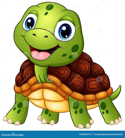Cute Turtle Cartoon Smiling Stock Vector - Illustration of marine ...