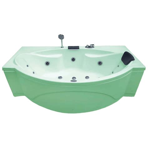 MADONNA Comfort 5.5 Ft. Acrylic Corner Bathtub with Bubble Bath and ...