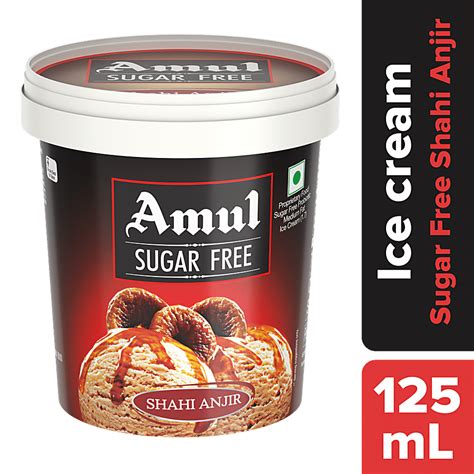 Amul Sugar Free Ice Cream - Shahi Anjeer, With Chocolate Sauce, 125 Ml