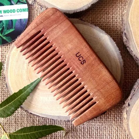 Buy UCS Neem Wood Beard Comb for Men | Pocket-friendly Size | Made with ...
