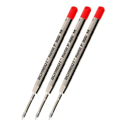Schmidt P900 Parker Style Ballpoint Pen Refill, Medium Point, Red Ink ...