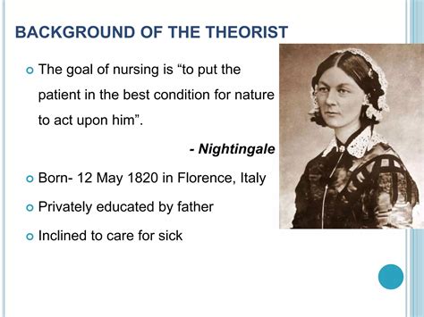 Florence Nightingale's Environmental Theory of Nursing | PPTX