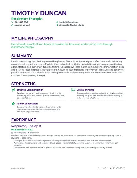 3 Successful Respiratory Therapist Resume Examples And Writing Tips for ...